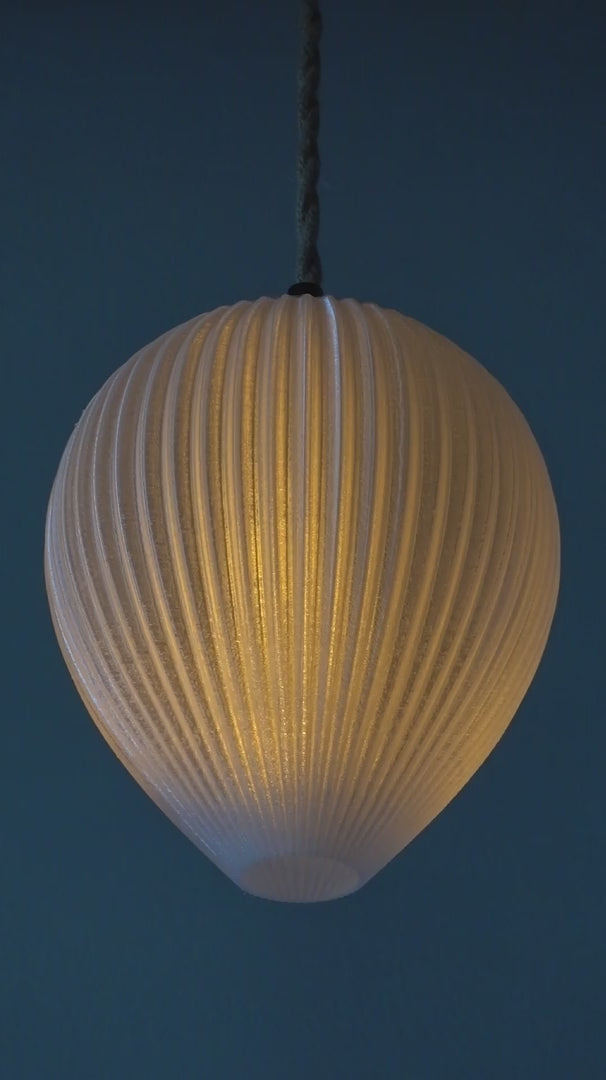 Artist-designed eco pendant light with hessian cord
