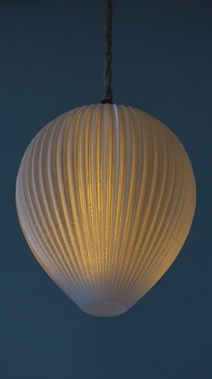 Artist-designed eco pendant light with hessian cord