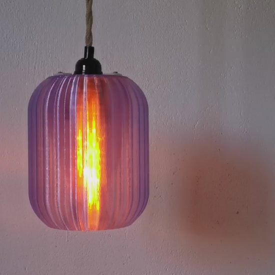 Sustainable lavender LED pendant light with texture