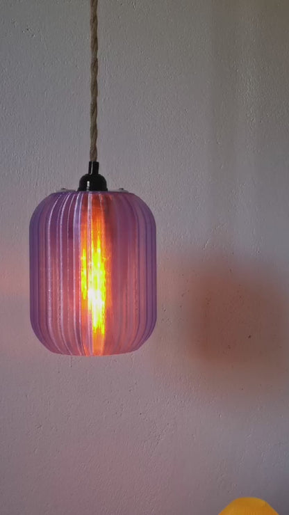 Sustainable lavender LED pendant light with texture