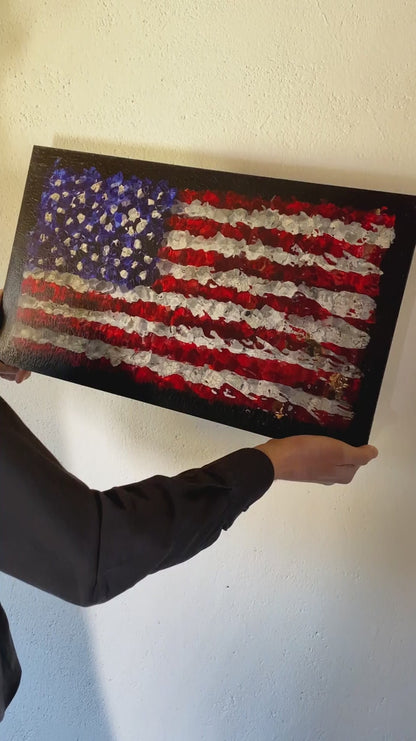 American Flag In Flower Petals No. 0112