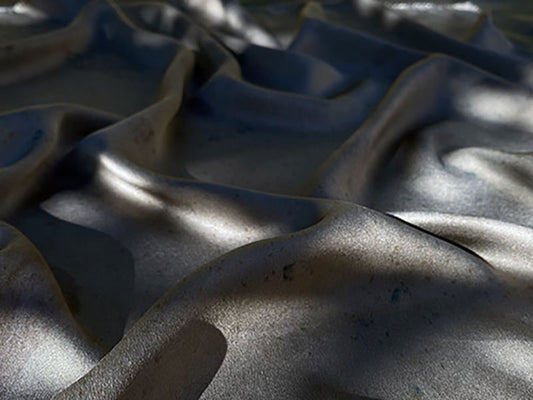Graphite Forest Twilight silk scarf with botanical print