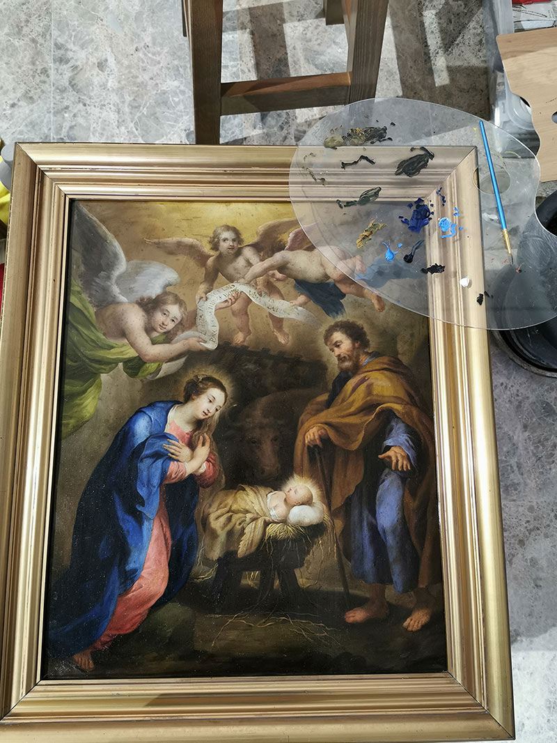 a pro-bono project restoring oil paintings held in the community church & convent art collection