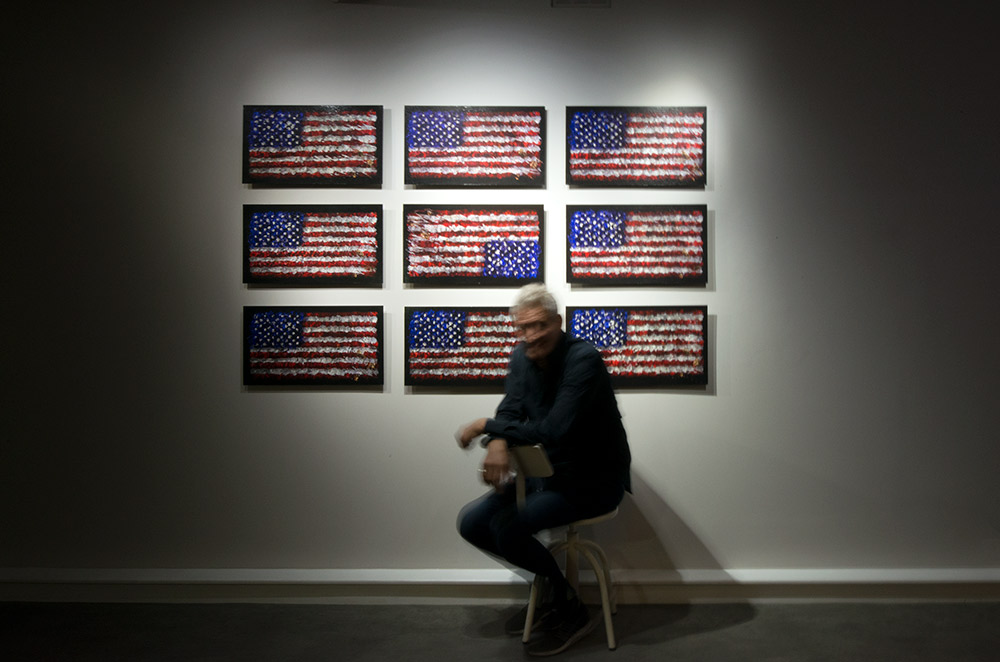 An exhibition of underwater butterfly and flag motifs Death of the dream