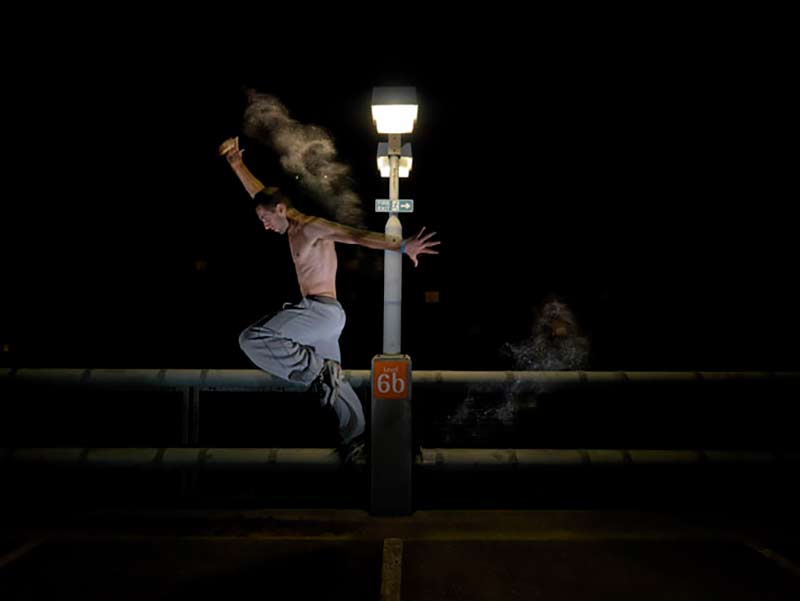 Particle Parkour Muscle Act - a photographic series as the artist explores this explosive sport